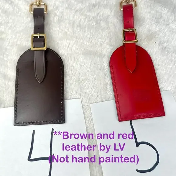 Louis Vuitton Leather name tag bag charms PICK ONE NICE! Great gift!